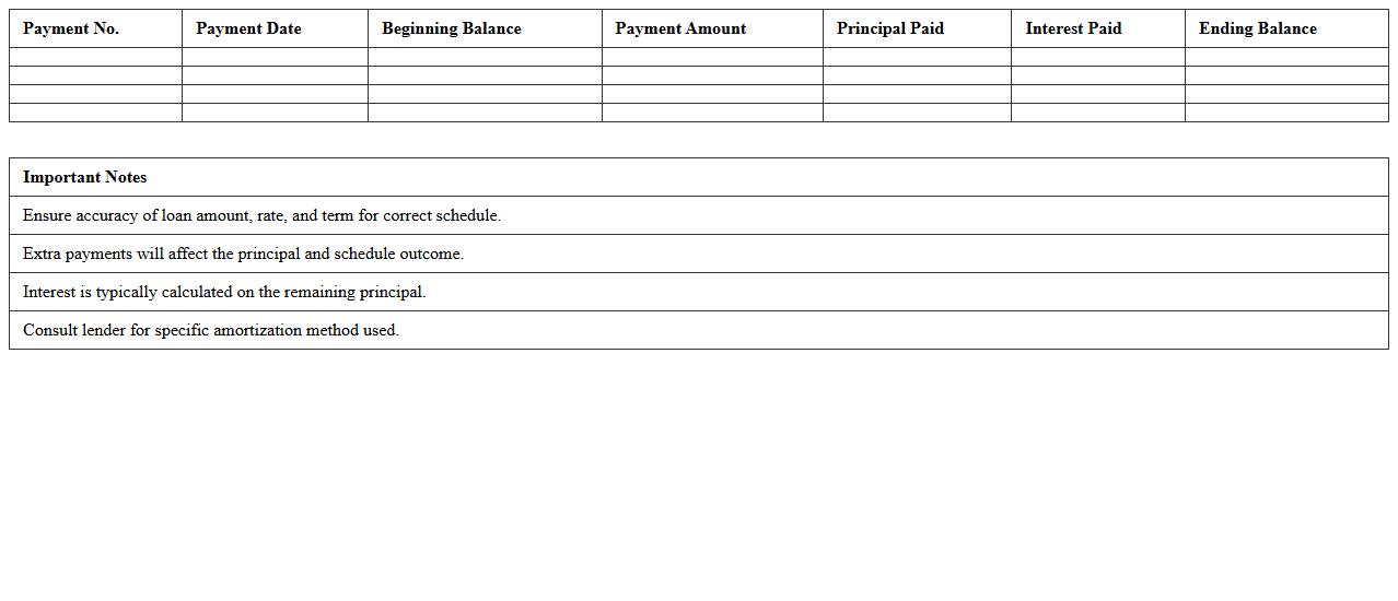 Loan Interest Amortization Schedule Excel Template