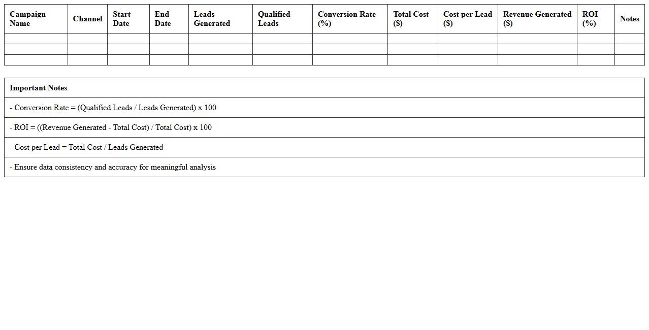 Marketing Campaign Lead Performance Excel Sheet