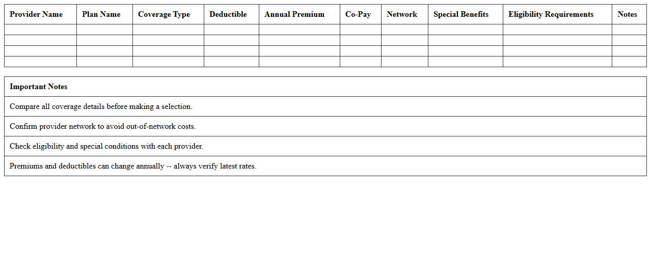 Multi-Provider Insurance Quote Matrix
