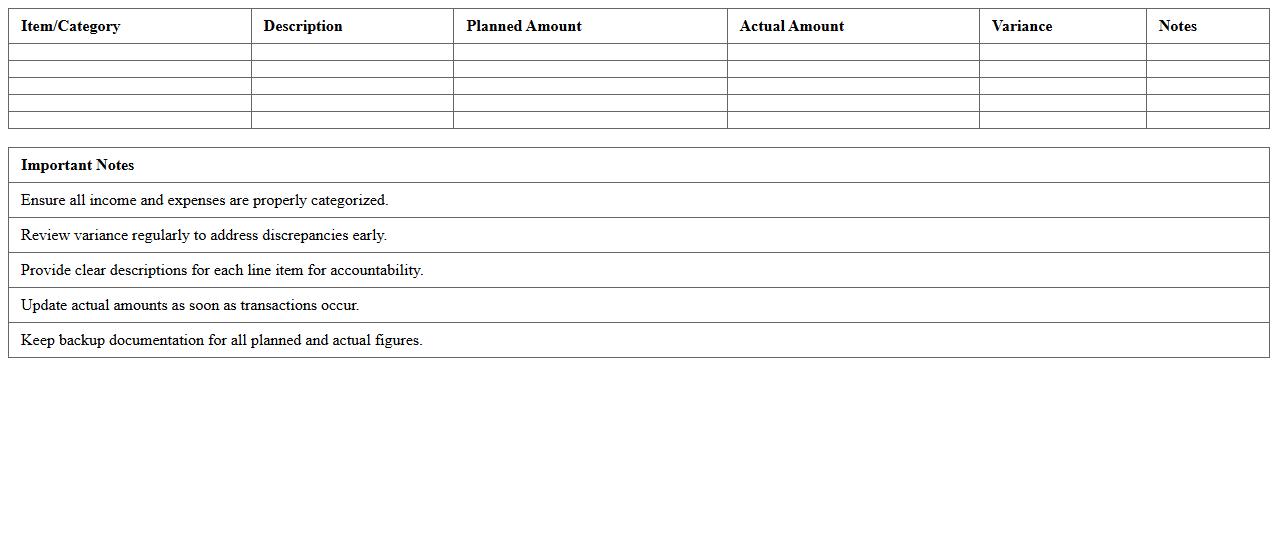 Nonprofit Fundraiser Budget Planning Excel Template