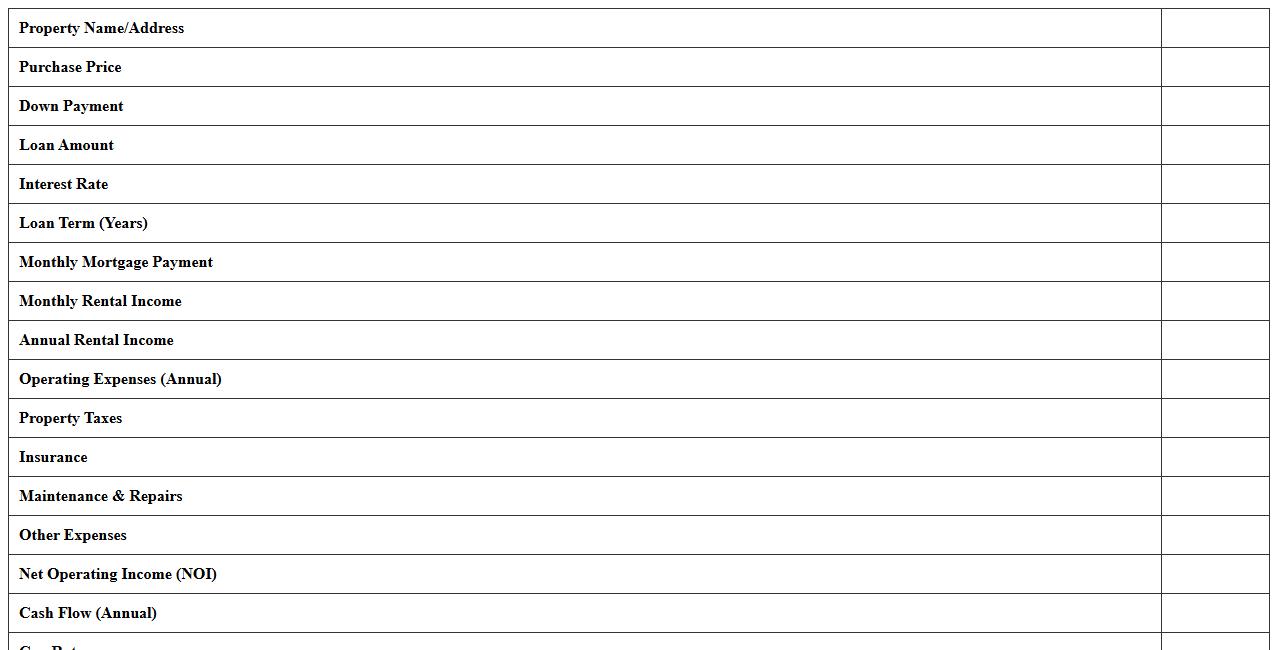 Real Estate ROI Analysis Excel Template
