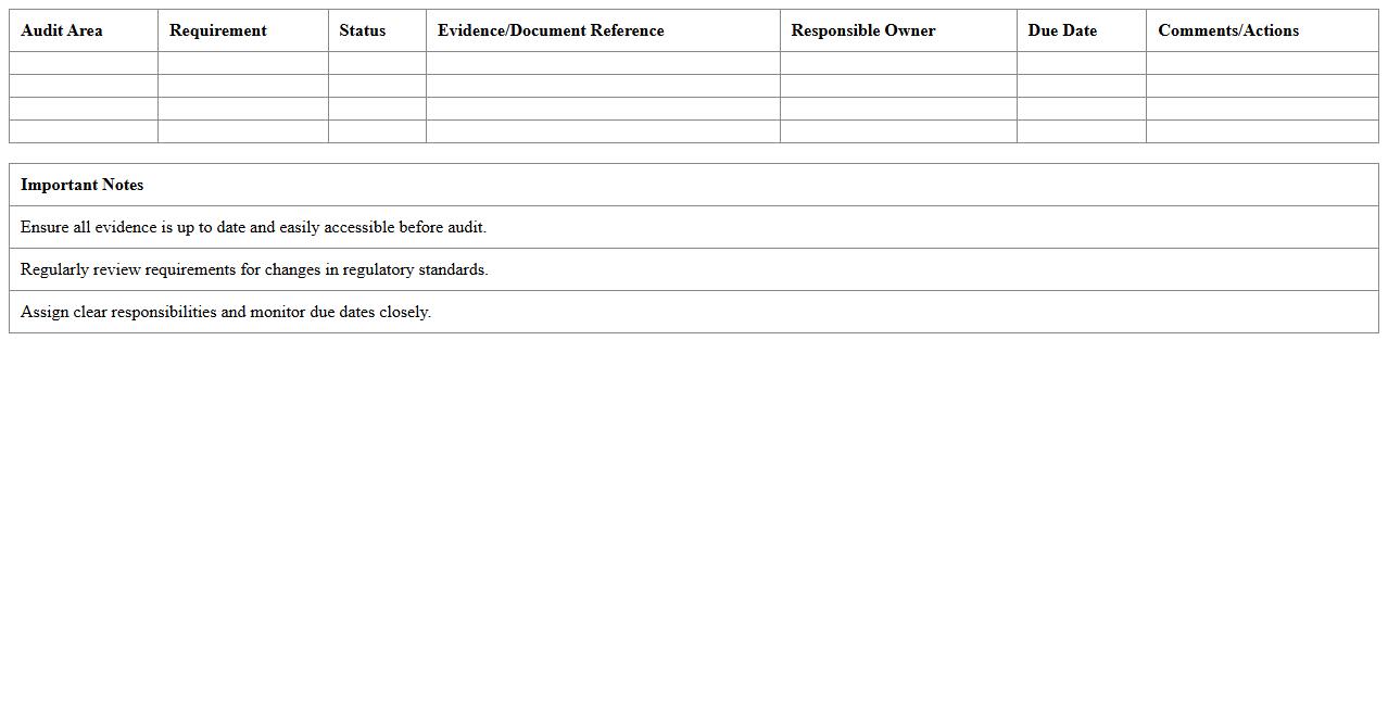 Regulatory Audit Readiness Dashboard
