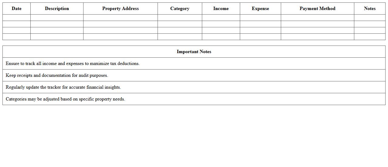 Rental Property Income & Expense Tracker Excel Template