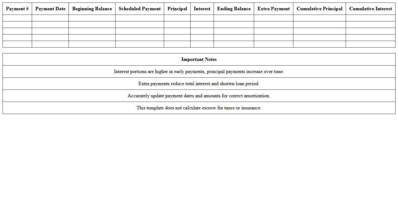 Rental Property Mortgage Amortization Schedule Excel