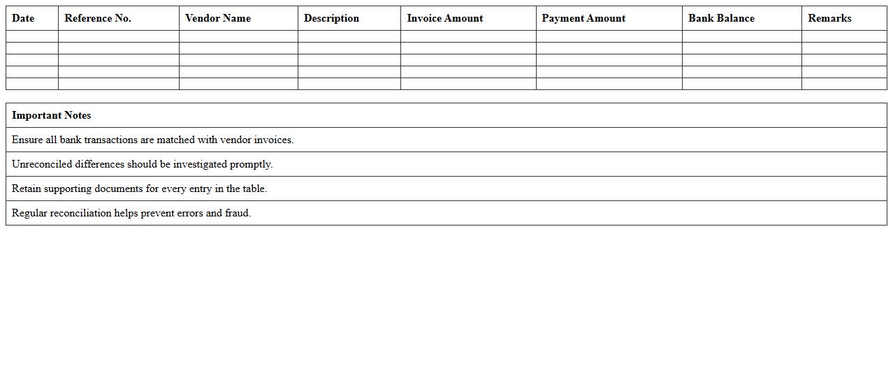 Account Payable Bank Reconciliation Template