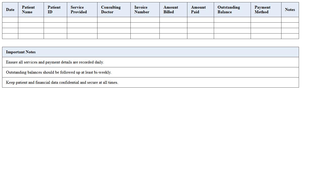 Cardiology Clinic Revenue Tracking Sheet