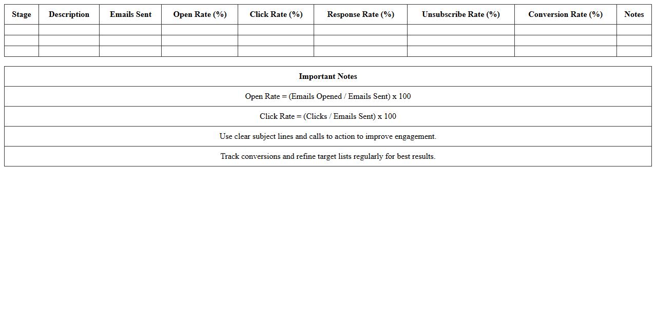 Email Campaign Funnel Performance Excel Template