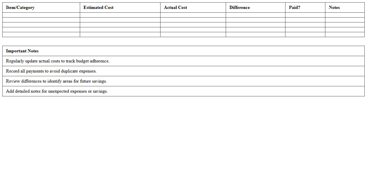 Event Budget and Expense Management Excel