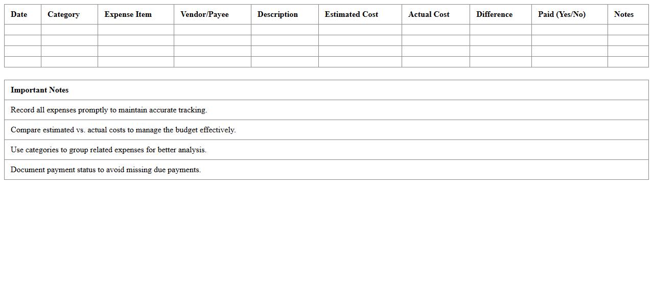 Event Expense Management Spreadsheet Template