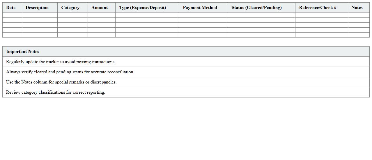 Expense and Deposit Reconciliation Tracker