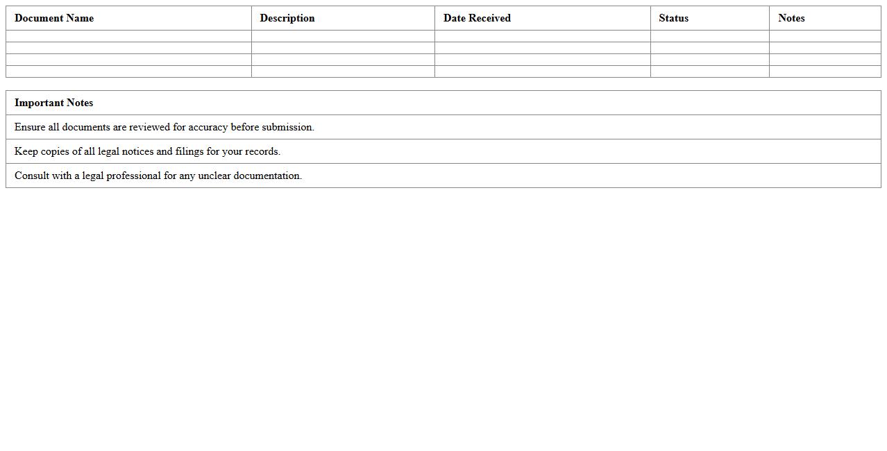 Foreclosure Process Legal Documents Excel Checklist