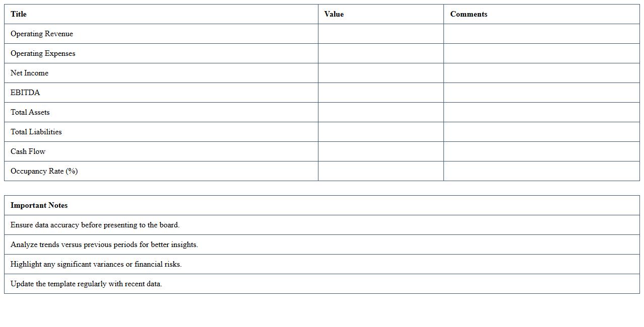 Healthcare Financial Performance Board Meeting Excel Template
