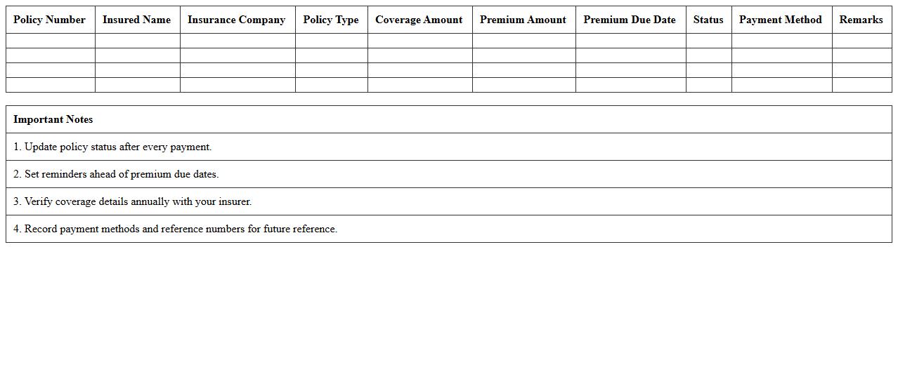 Insurance Renewal Premium Payment Tracker