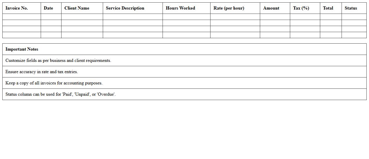 IT Services Billing Excel Template