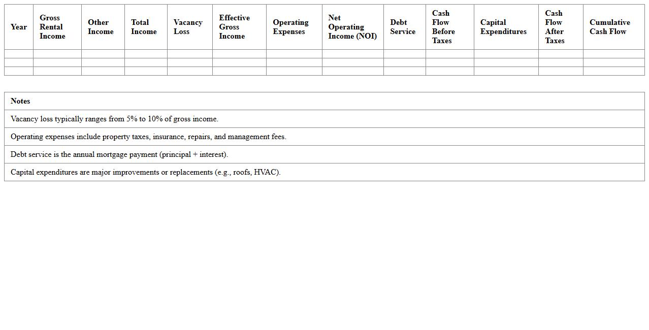 Multi-Family Apartment Investment Cash Flow Model