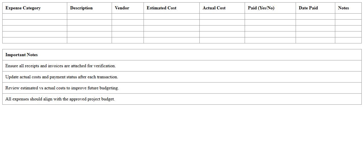 Nonprofit Event Project Expense Tracker Template