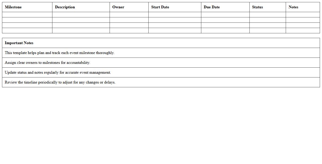 Nonprofit Event Timeline and Milestone Planner Excel Template