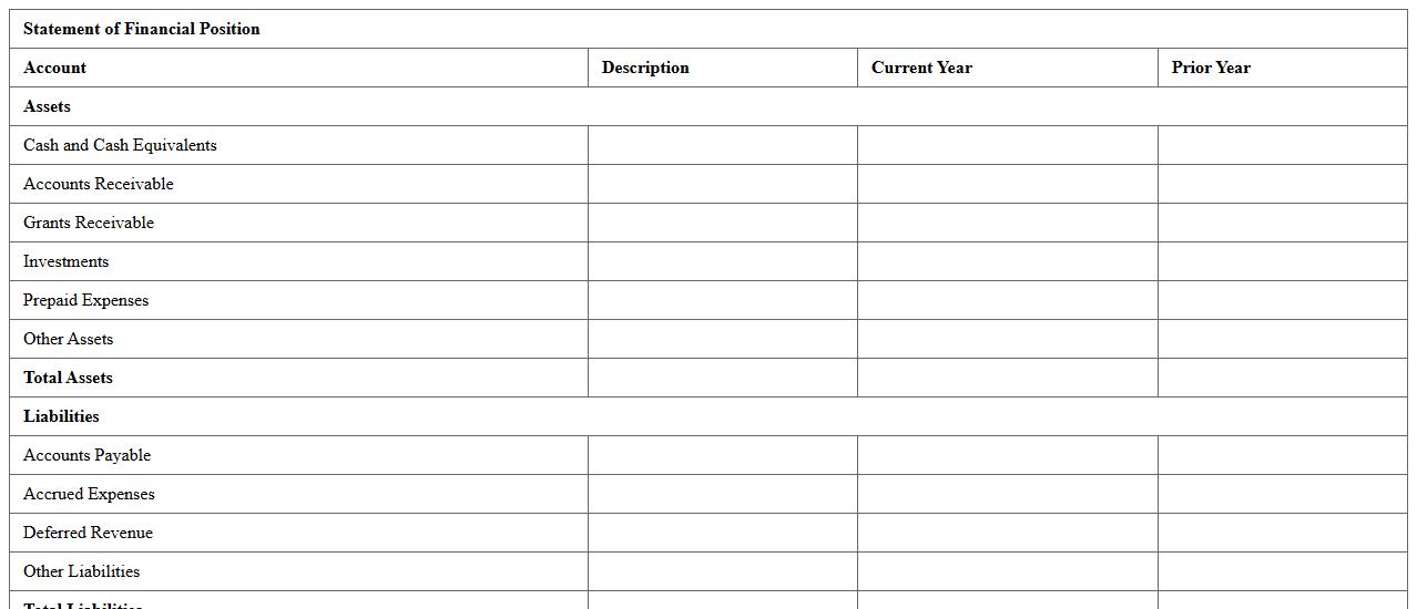 Nonprofit Financial Position Excel for Board Use