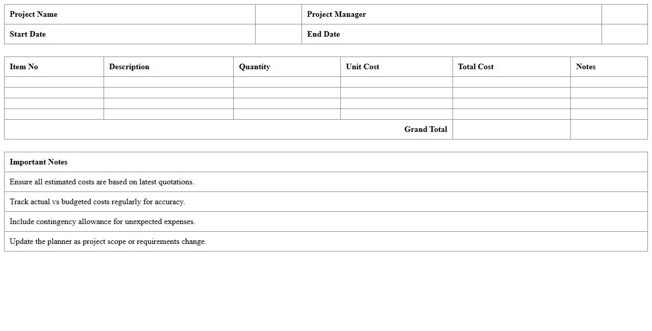 Project-Based Transportation Budget Planner Excel Template