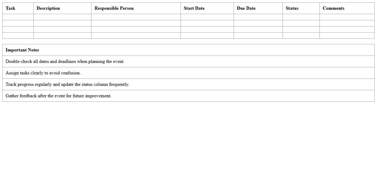 Real Estate Event Promotion Checklist Excel
