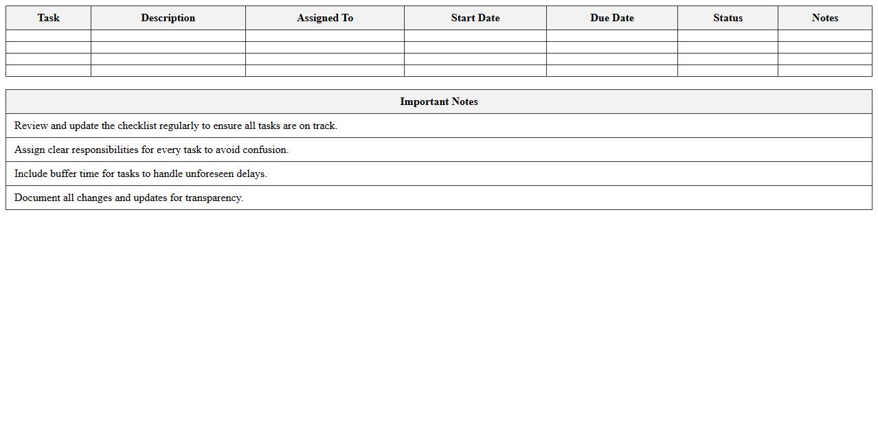 Seminar Checklist and Task Timeline Excel Template