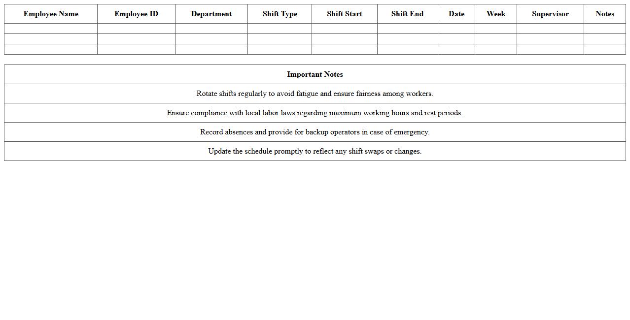 Shift Rotation Scheduler for Plant Workers