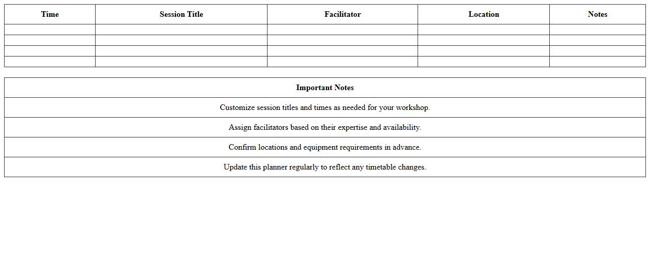 Software Skills Workshop Timetable Planner