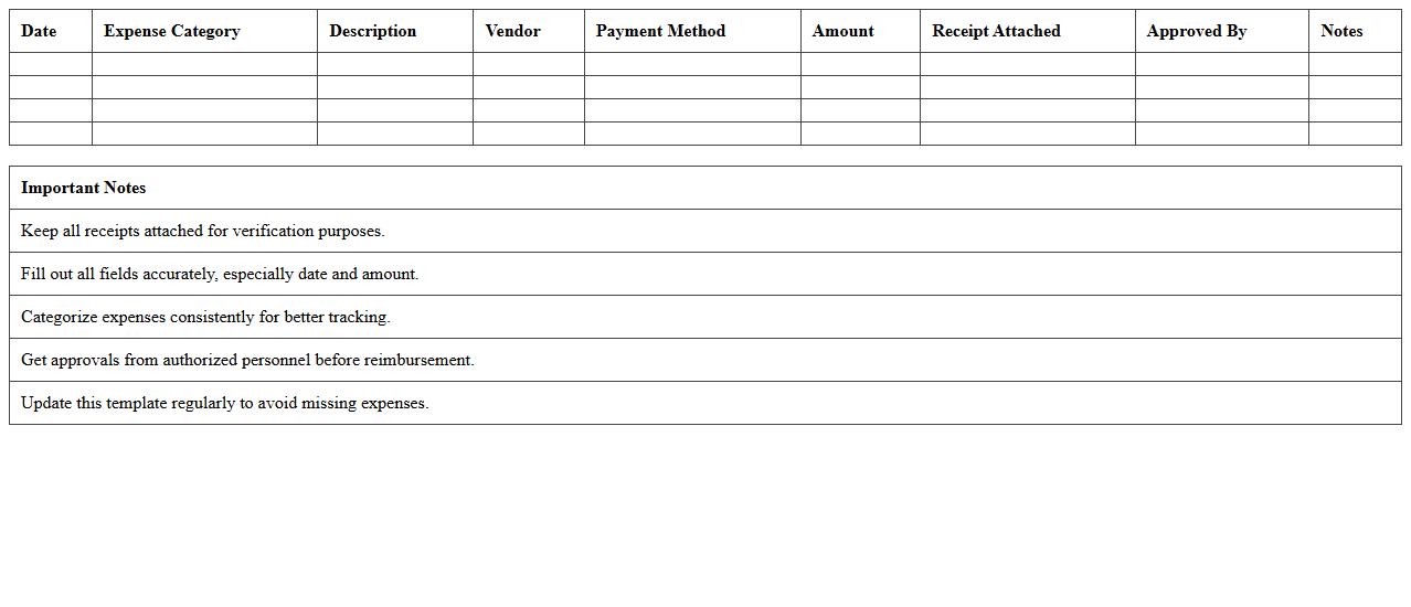 Expense Report Template for Small Business