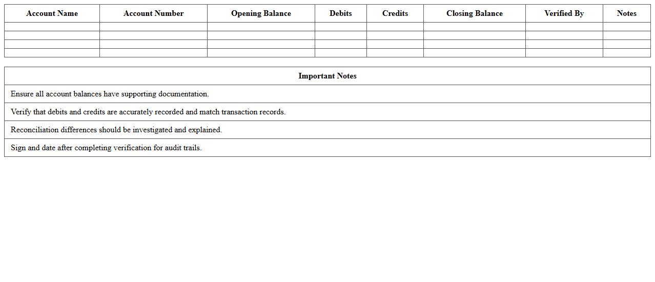 Financial Statement Verification Excel Worksheet
