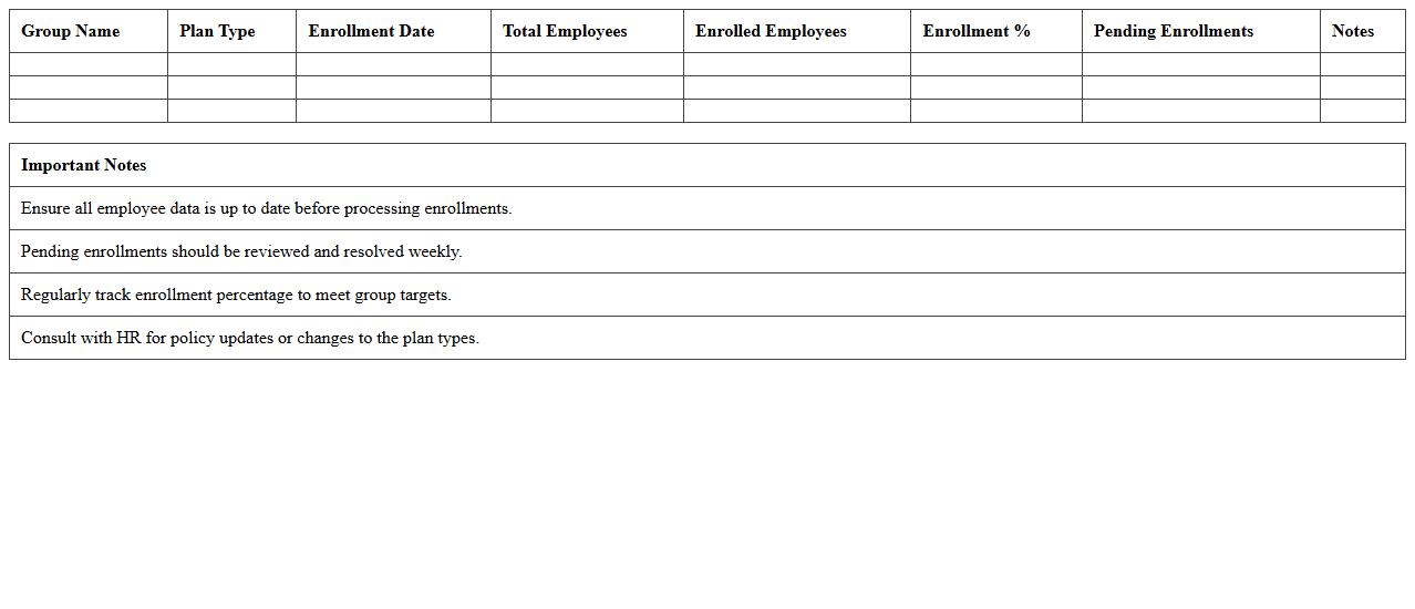 Group Insurance Enrollment Dashboard Template