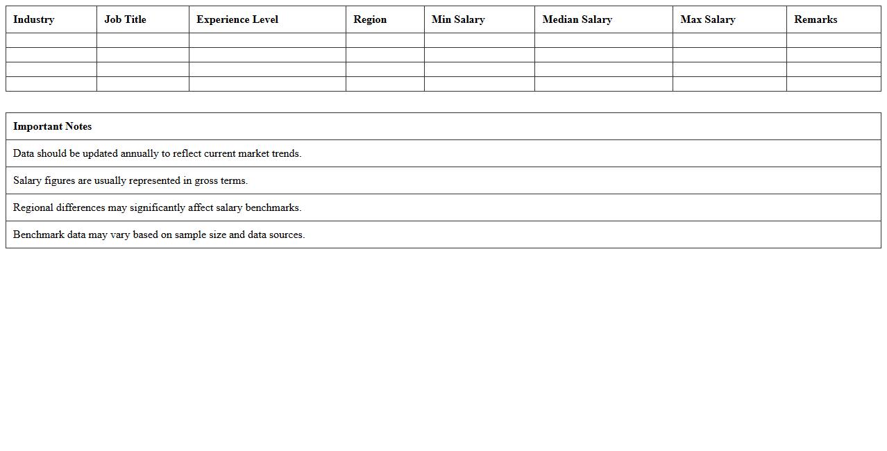 Industry Salary Benchmark Dashboard Excel
