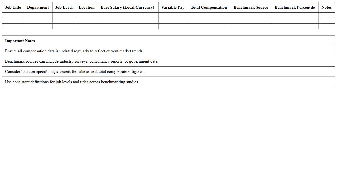 Job Role Salary Benchmarking Template