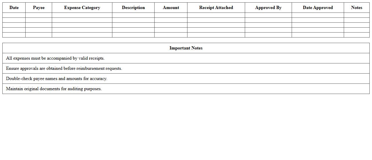 Litigation Expense Reimbursement Log Spreadsheet