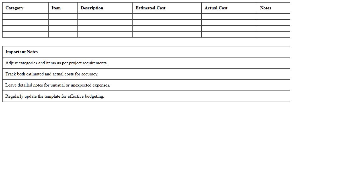 Real Estate Renovation Cost Breakdown Excel Template