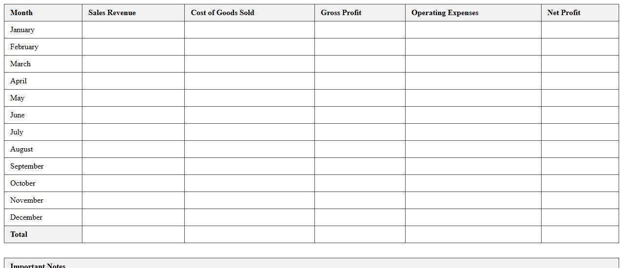 Retail Outlet Yearly Profit & Loss Statement