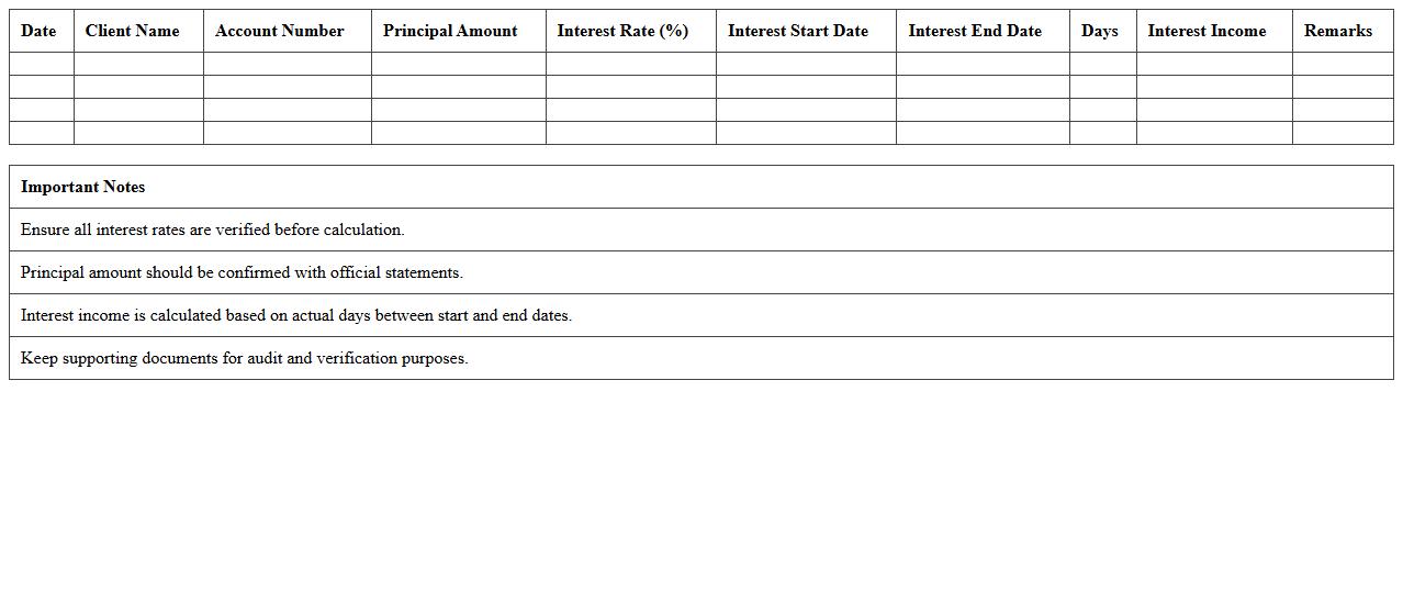 Wealth Manager Interest Income Schedule