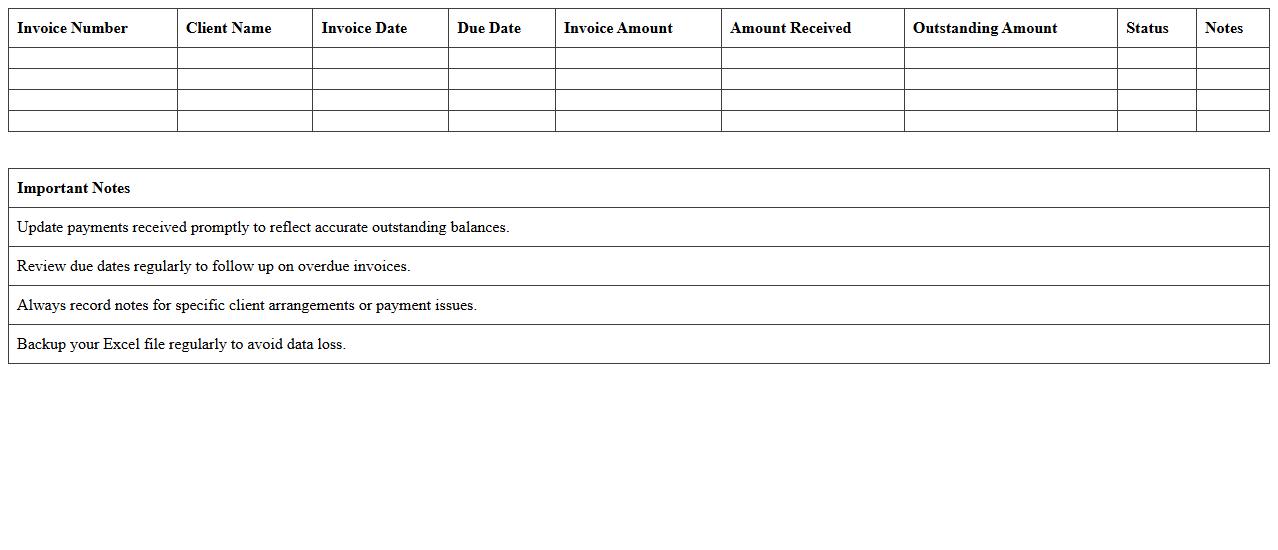 Accounts Receivable Tracker Excel Template