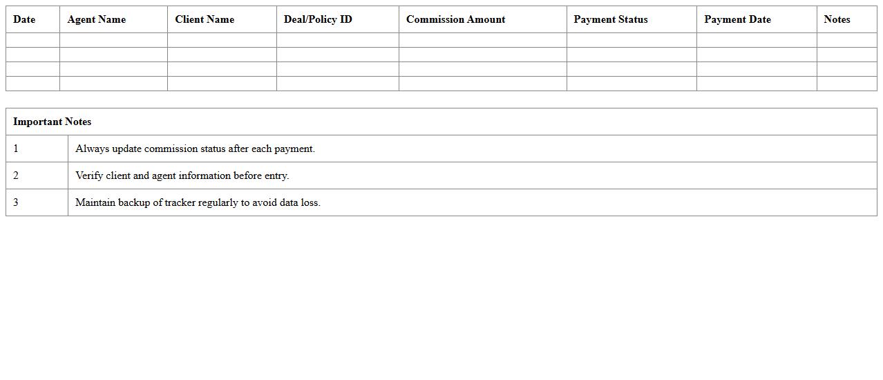 Agent Commission Expense Tracker