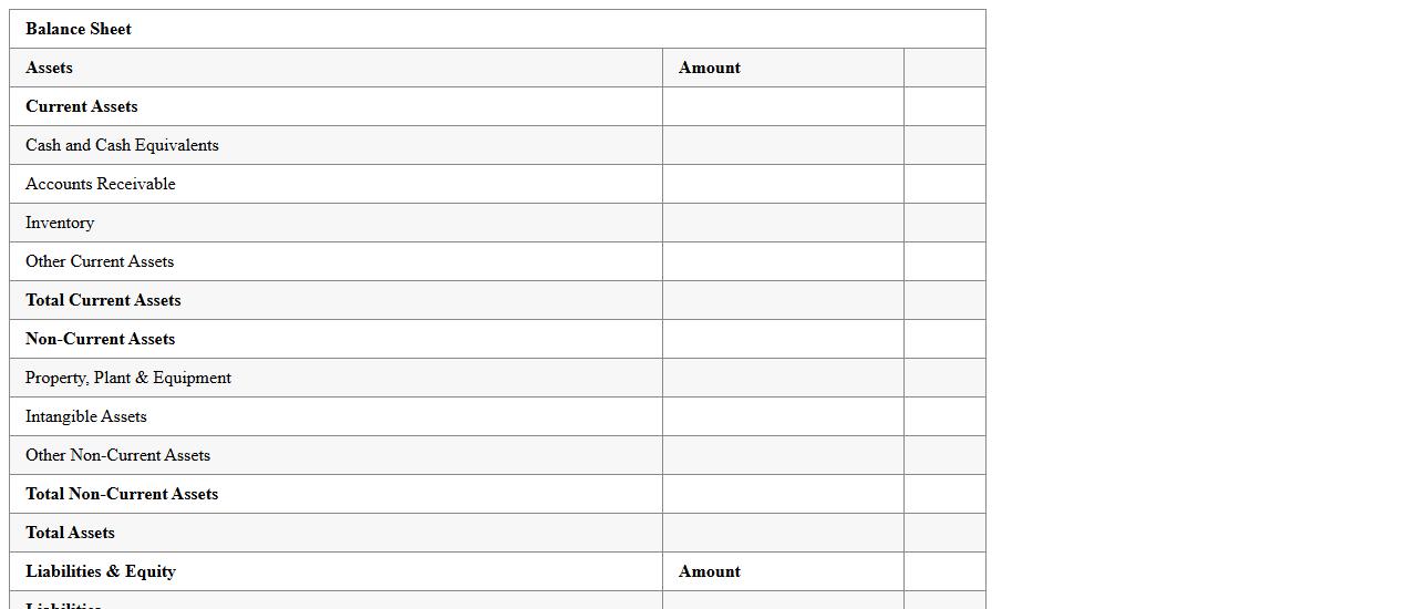 Balance Sheet Excel Template for Small Business Finances