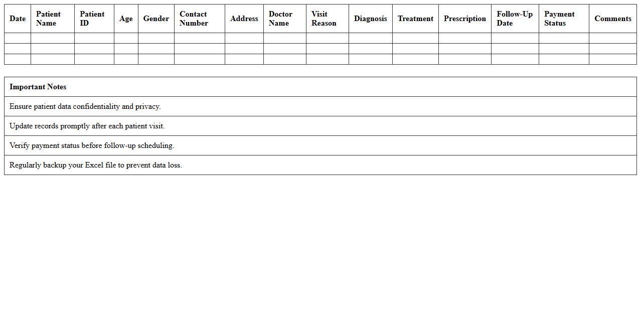 Clinic Outpatient Management Excel Template