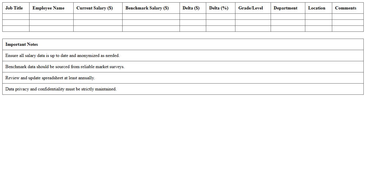 Compensation Benchmark Analysis Spreadsheet