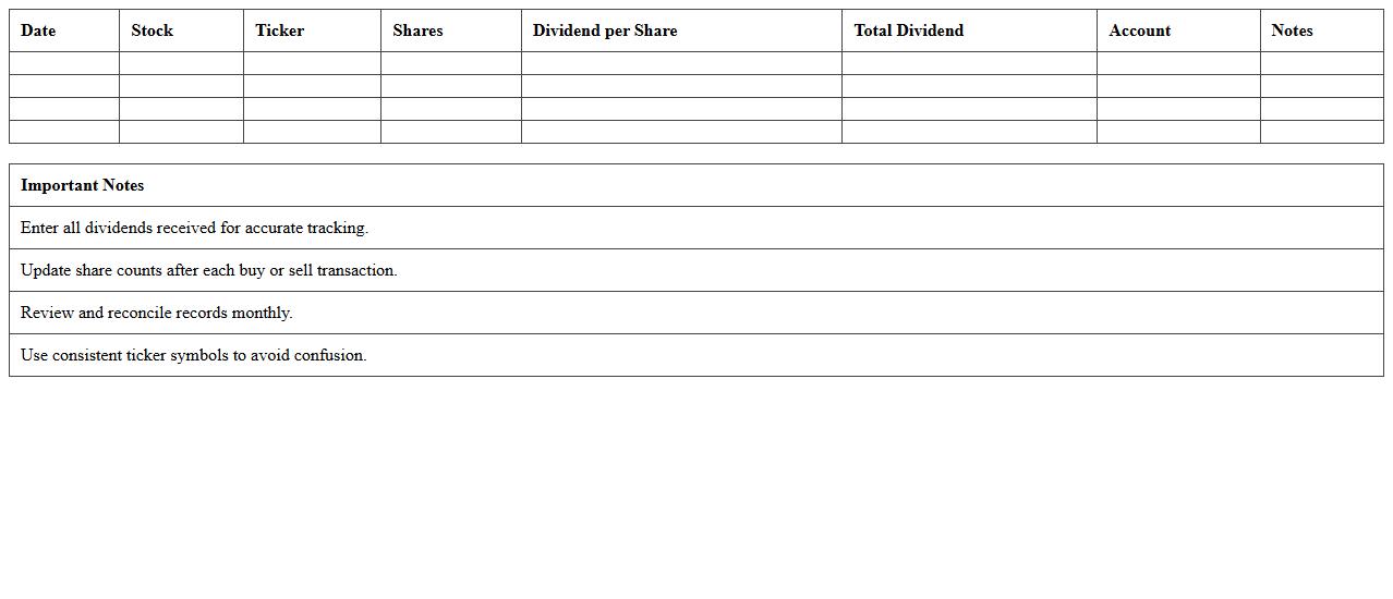 Dividend Income Tracker Excel Template
