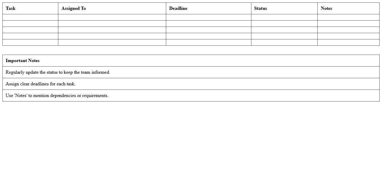 Event Planning Task Distribution Excel