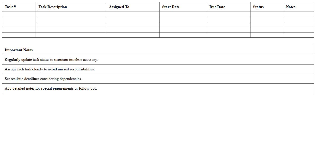 Event Timeline & Task Checklist