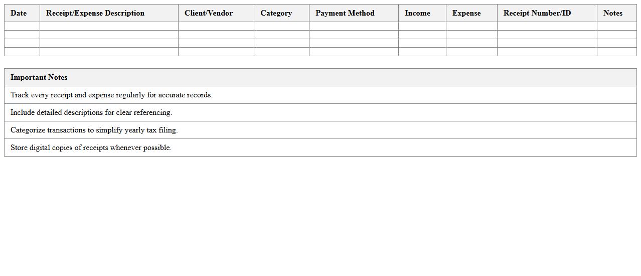 Freelance Receipt and Expense Organizer
