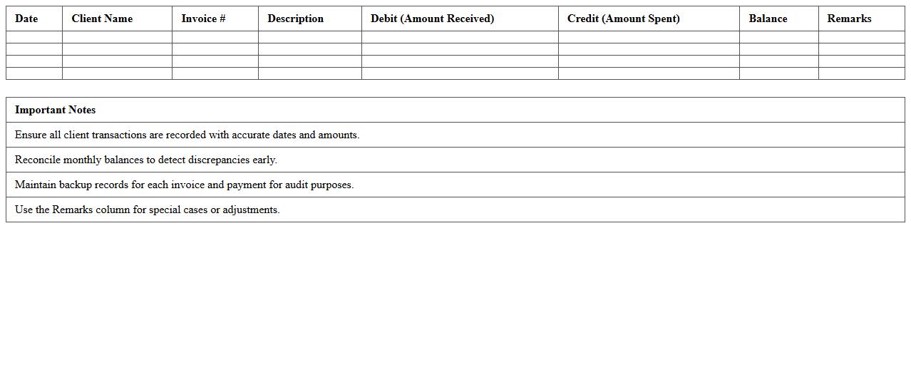 Marketing Client Account Reconciliation Sheet