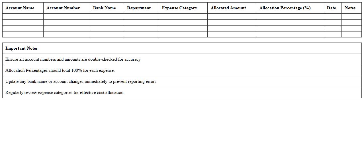 Multi-Account Banking Cost Allocation Excel