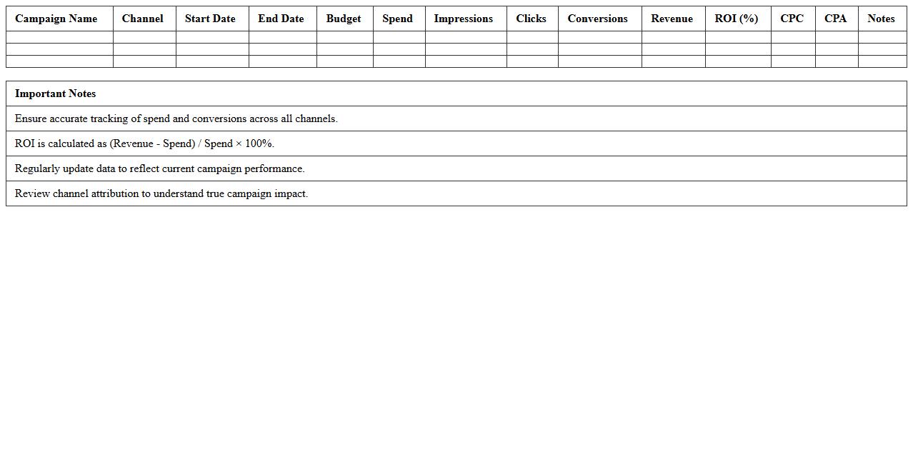 Multi-Channel Campaign ROI Dashboard