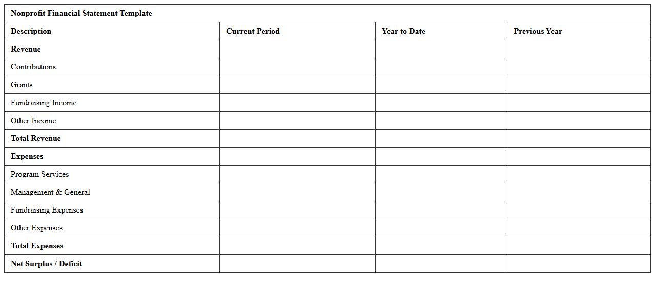 Nonprofit Financial Statement Template