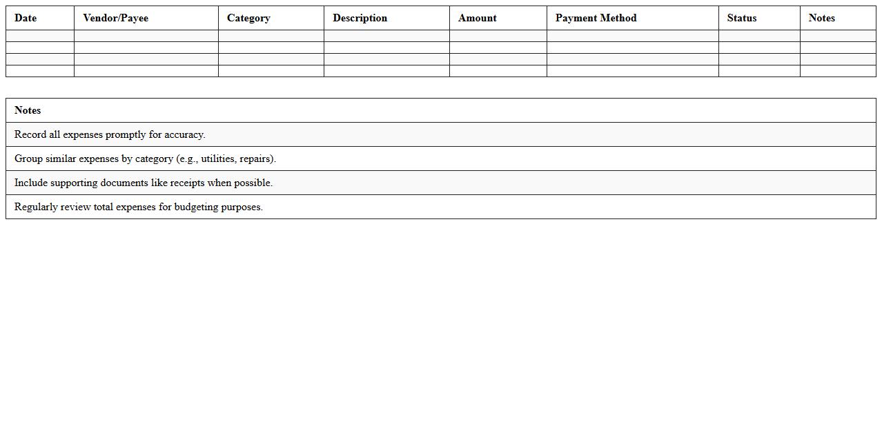 Real Estate Operating Expenses Tracker